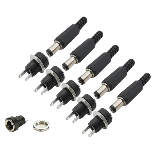 12 V DC Power Connectors — 5 Screw-On Male/Female Pairs