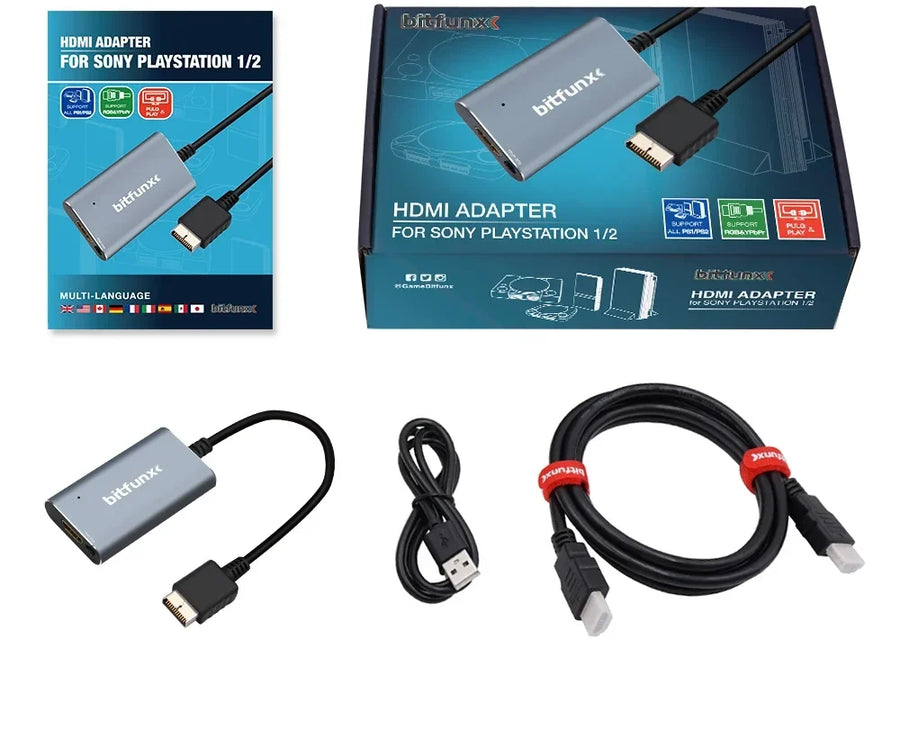Convertisseur BitFunx RGB et YPbPr vers HDMI 1080p pour consoles PS1, PS One et PS2 — PS1 PS2 HDMI
