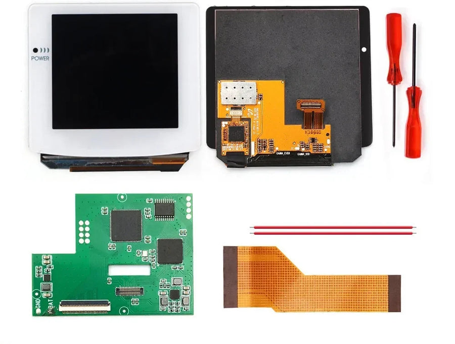 Hispeedido-Kit mit laminiertem AMOLED-Touch-Display für Game Boy Color, weißes Kit — Bild 9