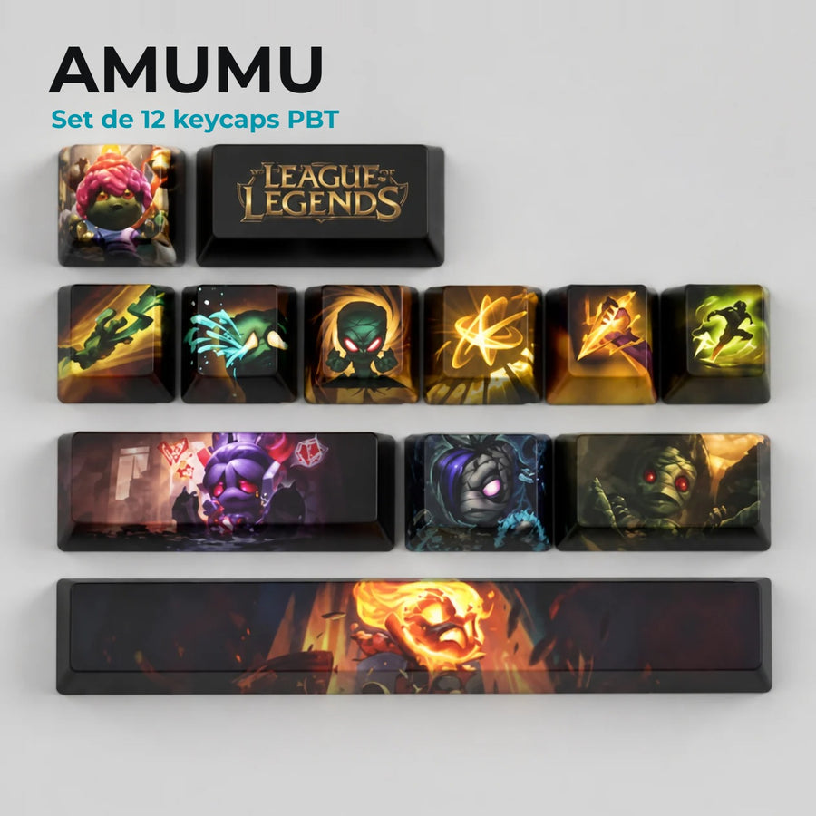 Amumu League of Legends keycaps — 12-key PBT set