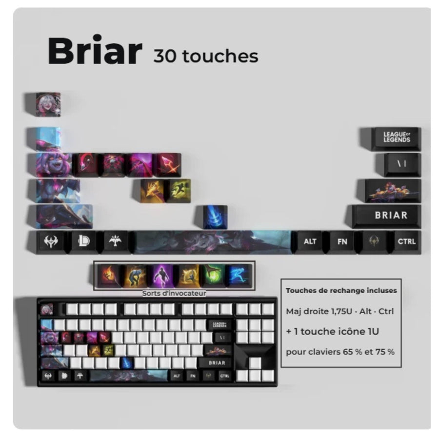 Briar League of Legends keycaps — 30-key set with spare keys