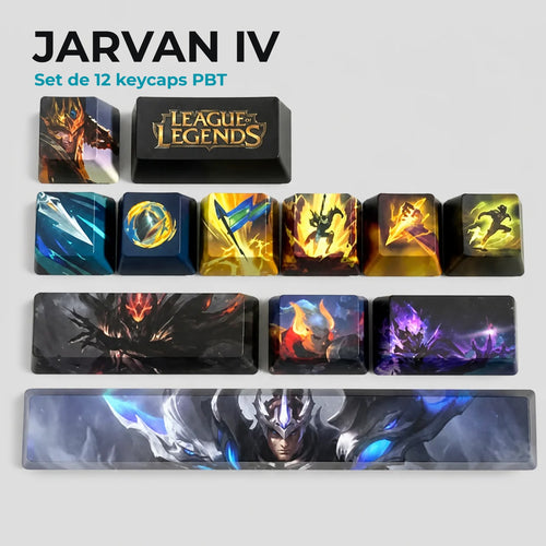 Jarvan IV League of Legends Keycaps – ein Schreibtisch in den Farben Demacias