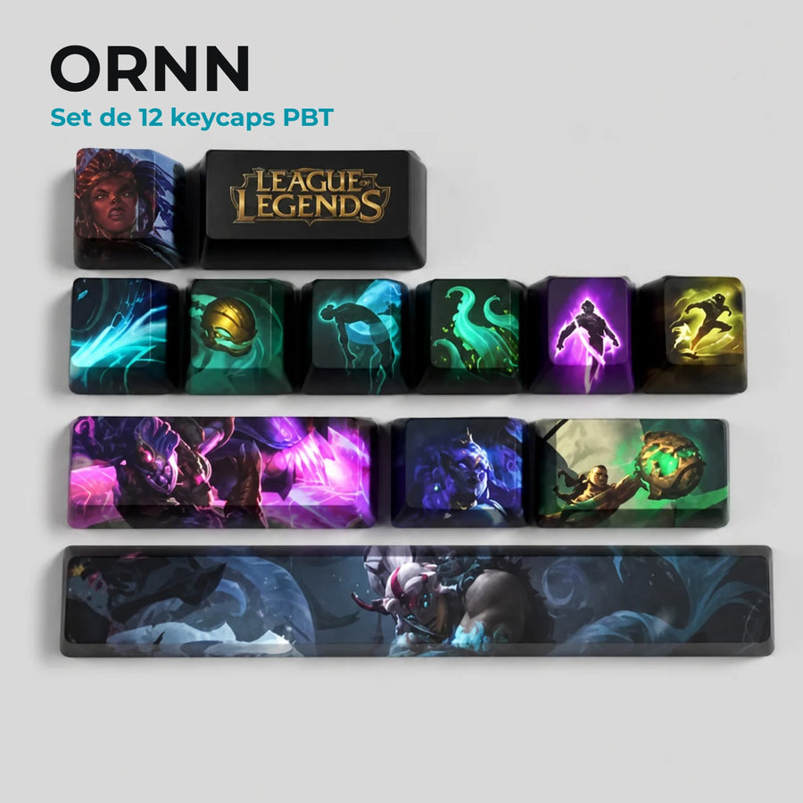 Ornn League of Legends Keycaps — PBT-Set mit 12 Tasten