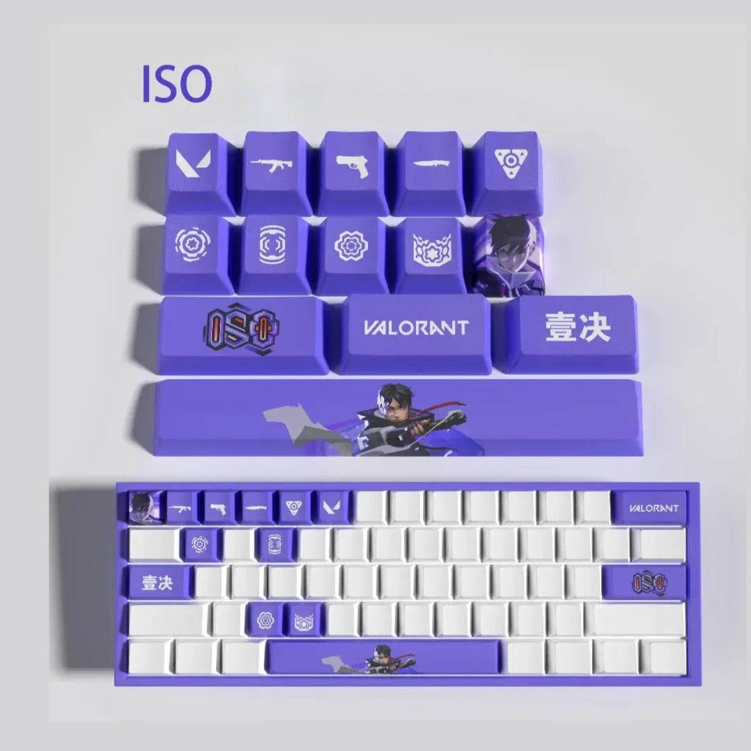 Set de 14 keycaps Valorant ISO en PBT ultra-résistant