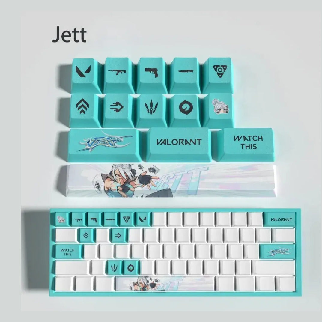 Set de 14 keycaps Valorant Jett en PBT ultra-résistant