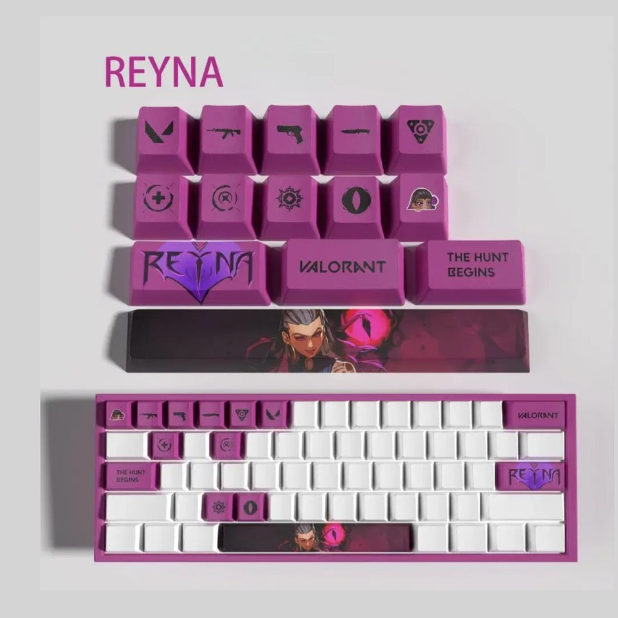 Set de 14 keycaps Valorant Reyna en PBT ultra-résistant