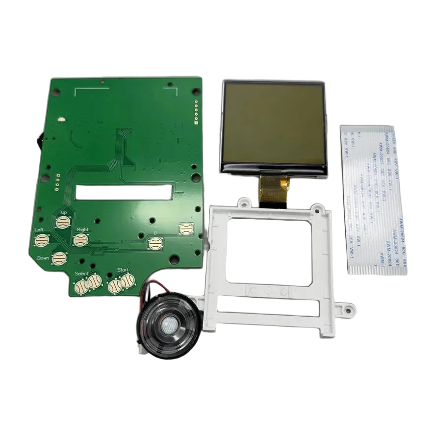 Dalle LCD rétroéclairée au format d'origine pour Game Boy DMG, présentée avec sa nappe de connexion