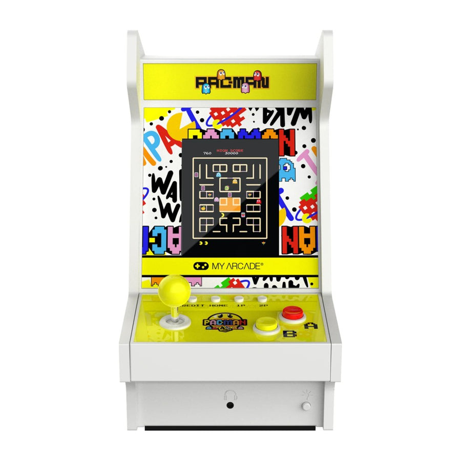 Mighty Player PAC-MAN My Arcade, mini borne d'arcade en bois à écran vertical 3,5 pouces, vue de face