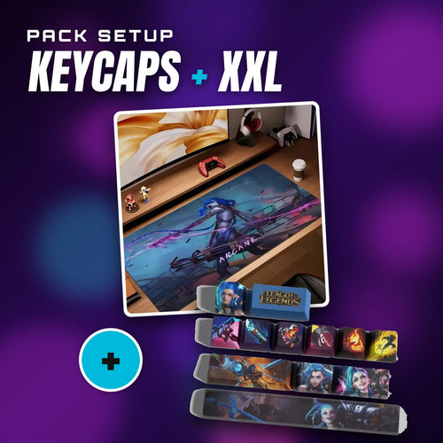 Jinx-Setup-Set – Jinx-Keycaps + Arcane-XXL-Mauspad Lose Kanone