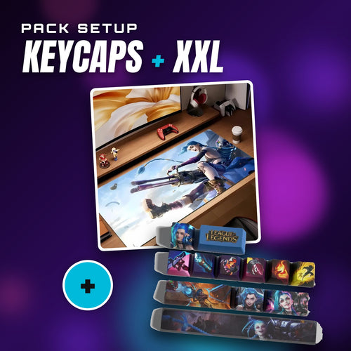 Jinx-Setup-Set – Jinx-Keycaps + Arcane-XXL-Mauspad Jinx Piltover