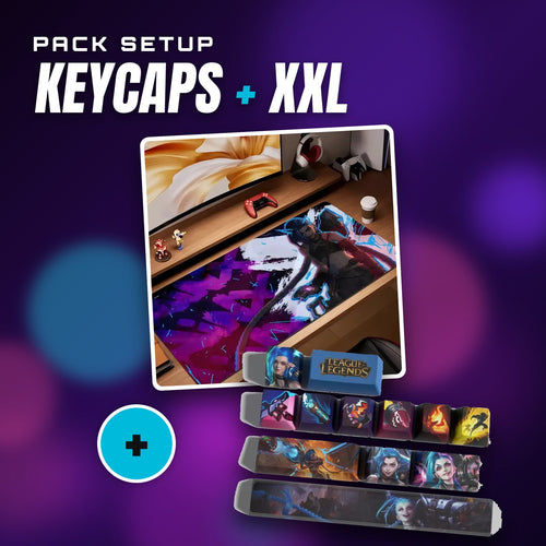 Jinx-Setup-Set – Jinx-Keycaps + Arcane-XXL-Mauspad Jinx Powder in Violett