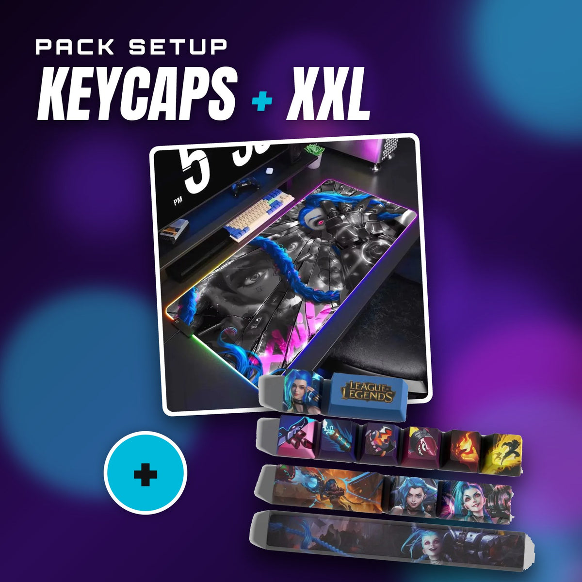 Pack Jinx : keycaps + tapis de souris XXL – visuel Jinx Versus Vi