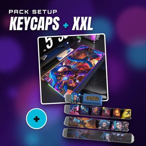 Jinx-Setup-Set – Jinx-Keycaps + XXL-RGB-Mauspad Jinx & Vi