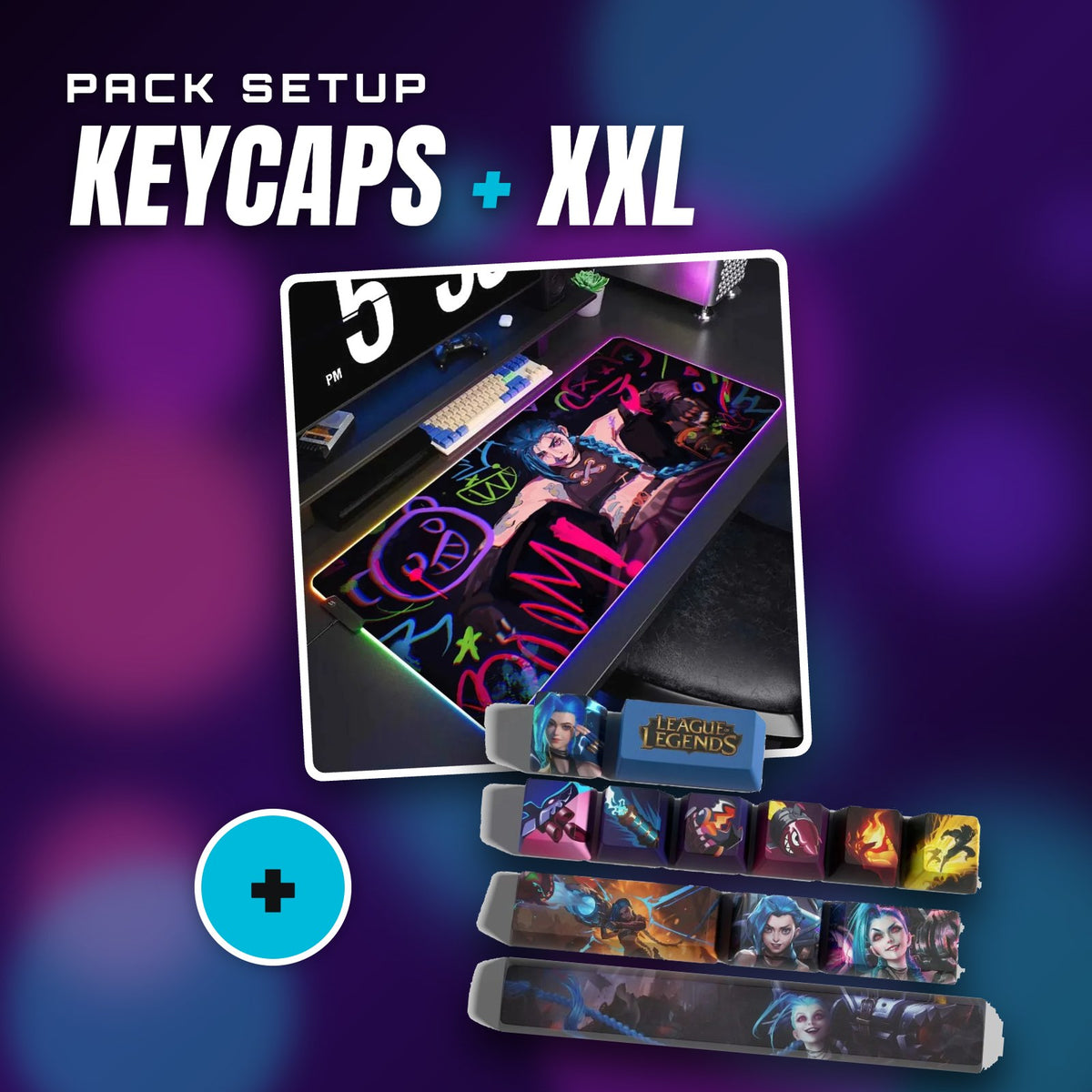 Pack Jinx : keycaps + tapis de souris XXL – visuel Jinx V1