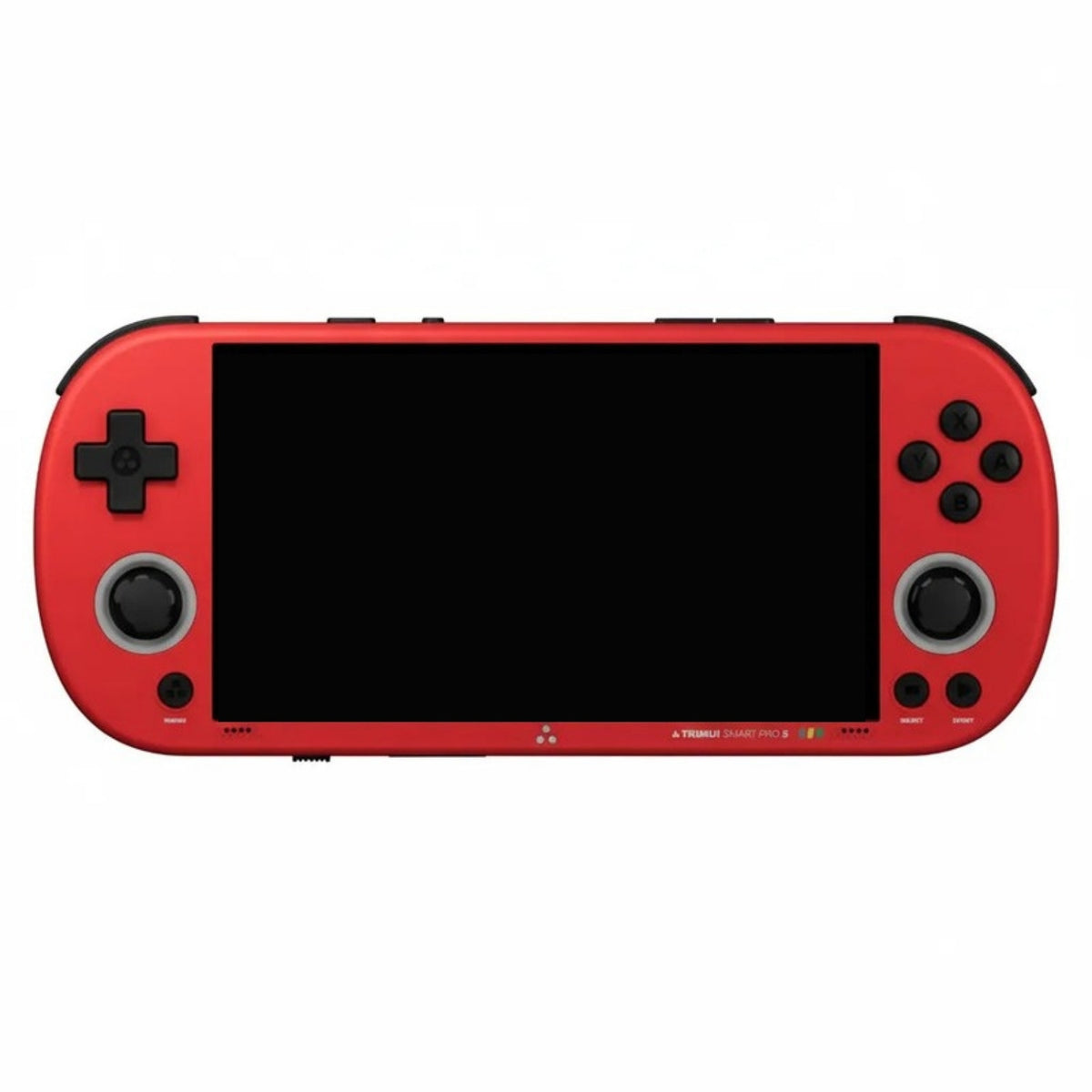 Red TrimUI Smart Pro S console, screen off