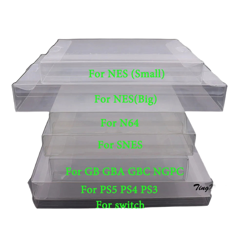 PET-Schutzhüllen für Retro-Spieleboxen — 10er-Pack, 11 Formate