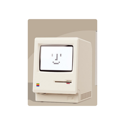Tischwecker mit LCD-Anzeige — Gehäuse im Stil der Heimcomputer der 80er-Jahre