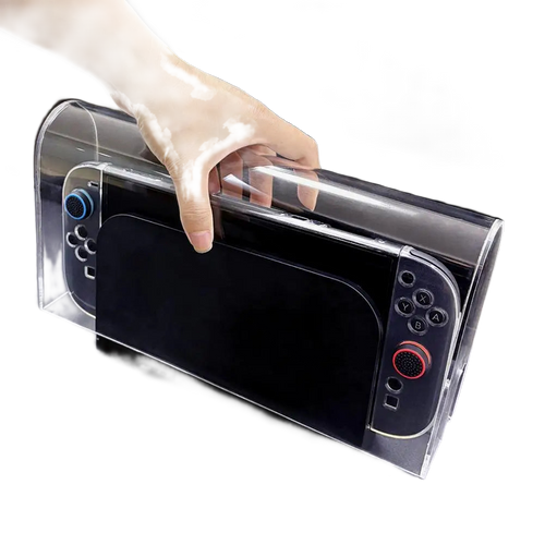 Acrylvitrine für Switch 2 — transparente Staubschutzhaube