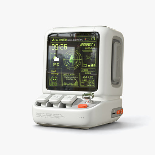 Schreibtisch-Lautsprecher Divoom Astrotoo — 20 W, 480×480-Display, Tasten und Joystick