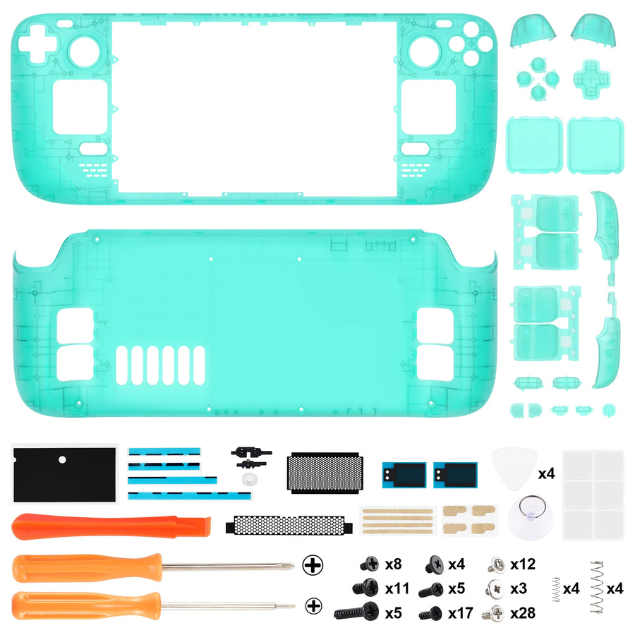 eXtremeRate full shell for Steam Deck LCD, translucent emerald green — image 33