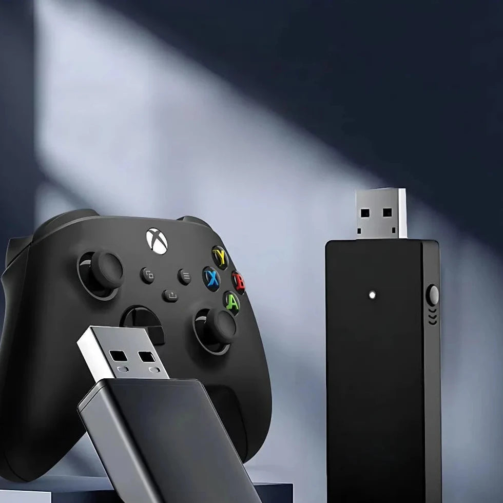 Adaptateur manette Xbox avec contrôleur, pour une connexion sans fil rapide et stable sur PC.