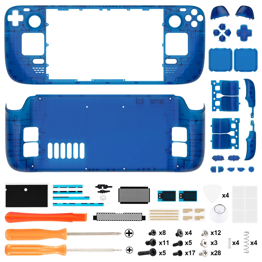eXtremeRate full shell for Steam Deck LCD, translucent blue — image 37