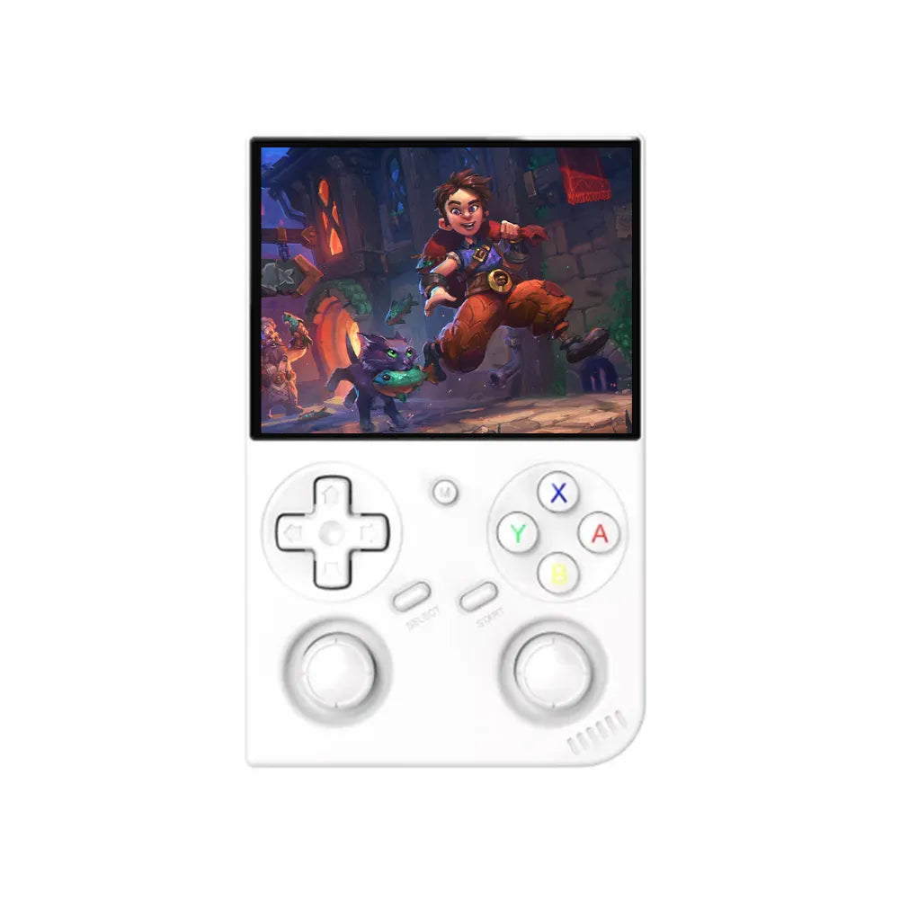 Console rétro Anbernic RG35XX Pro avec écran IPs de 3,5’’ et contrôleurs ergonomiques, idéale pour jouer.