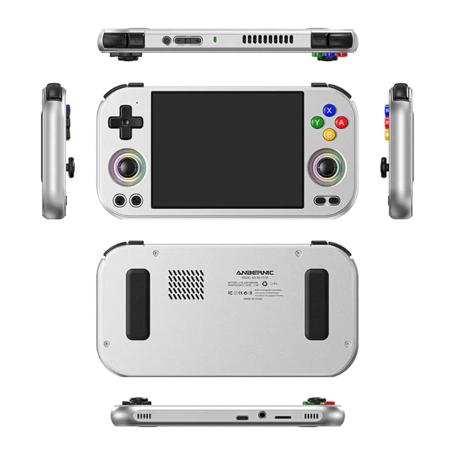 ANSBERNIC RG477M, console portable, écran 4,7", contrôleurs, design métallique, haut de gamme pour l'émulation.