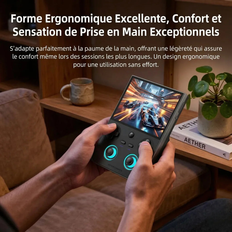 Anbernic RG 477V, console rétro verticale 4:3, prise en main ergonomique