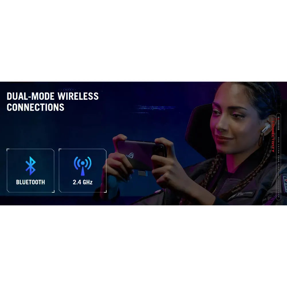 ROG Cetra TW SpeedNova – 2.4 GHz + Bluetooth, Hi-Res avec connexions sans fil bimode.