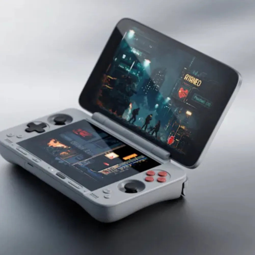 AYANEO Pocket DS – Double écran, émulation & jeux en action sur une console portable moderne.