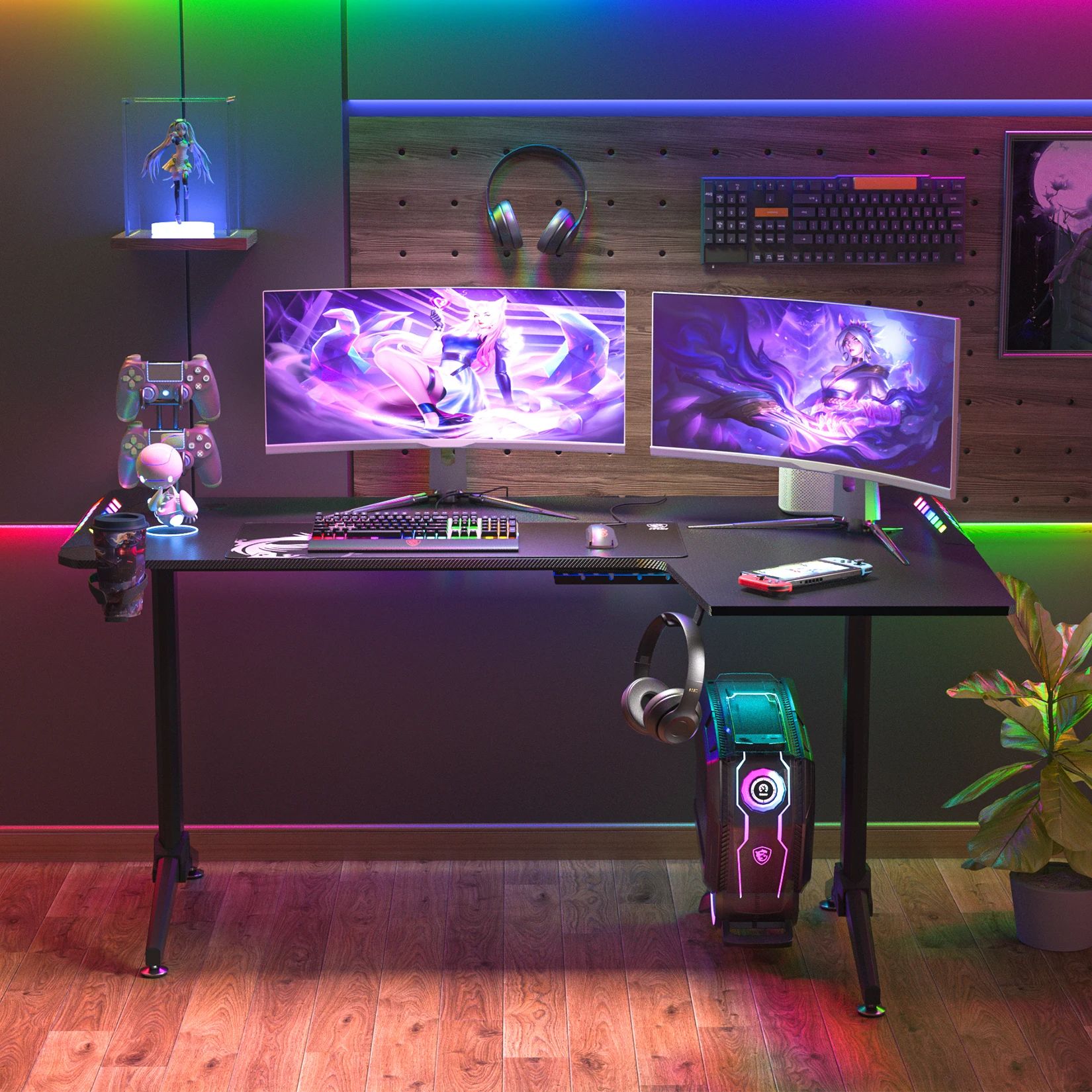 Bureau gamer d'angle est parfait pour une gaming zone dans toute situation