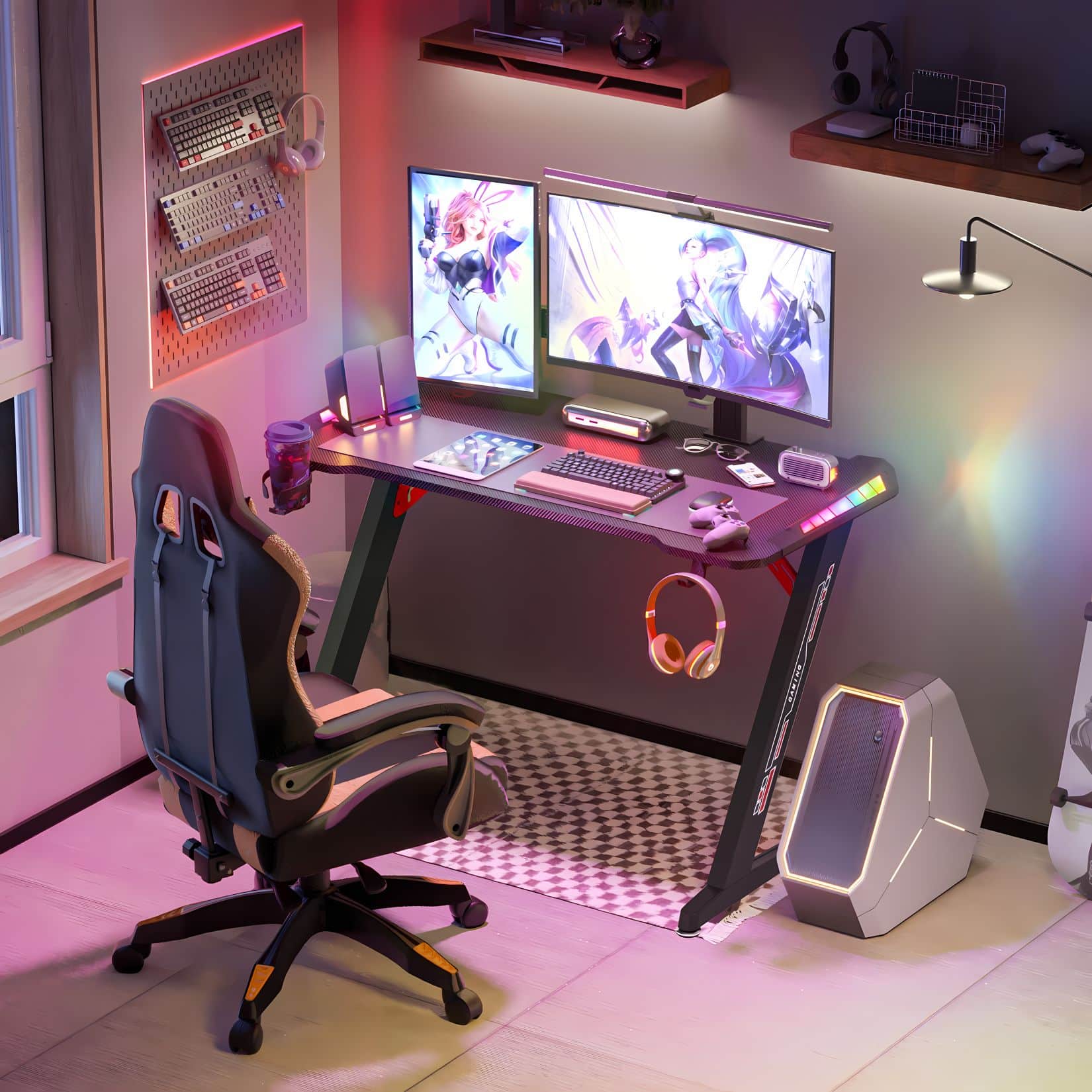 Un bureau gamer est parfaite pour les premiers pas d'une gaming zone celui-ci en fait partie