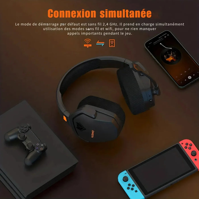 Drei Verbindungsmodi, ein einziges Headset — NUBWO G06 Headset Orange – Immersion und Ausdauer