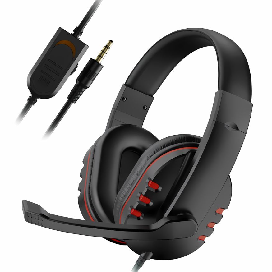 Casque PS4 de couleur rouge avec prise jack 3.5mm intégré