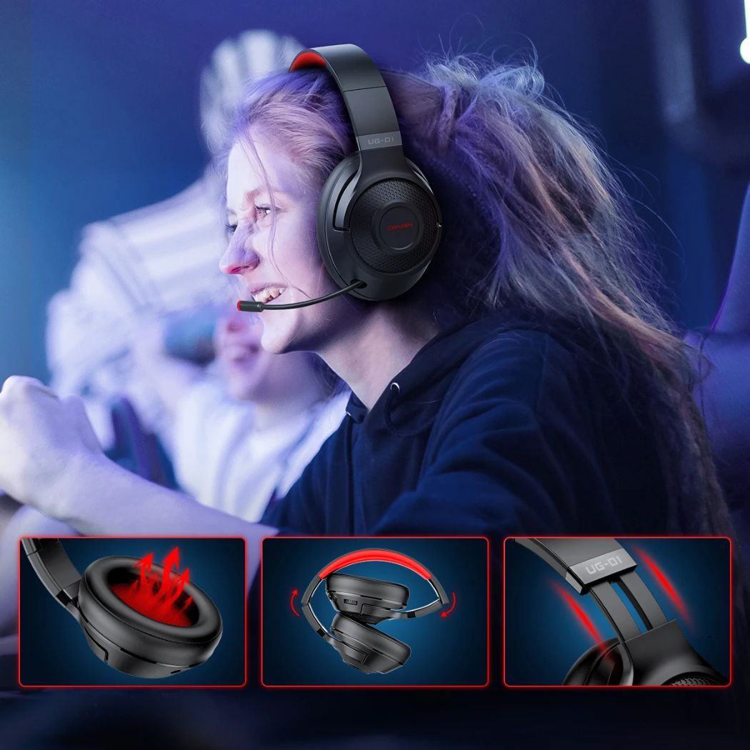 Casque PS5 noir et rouge sans fil