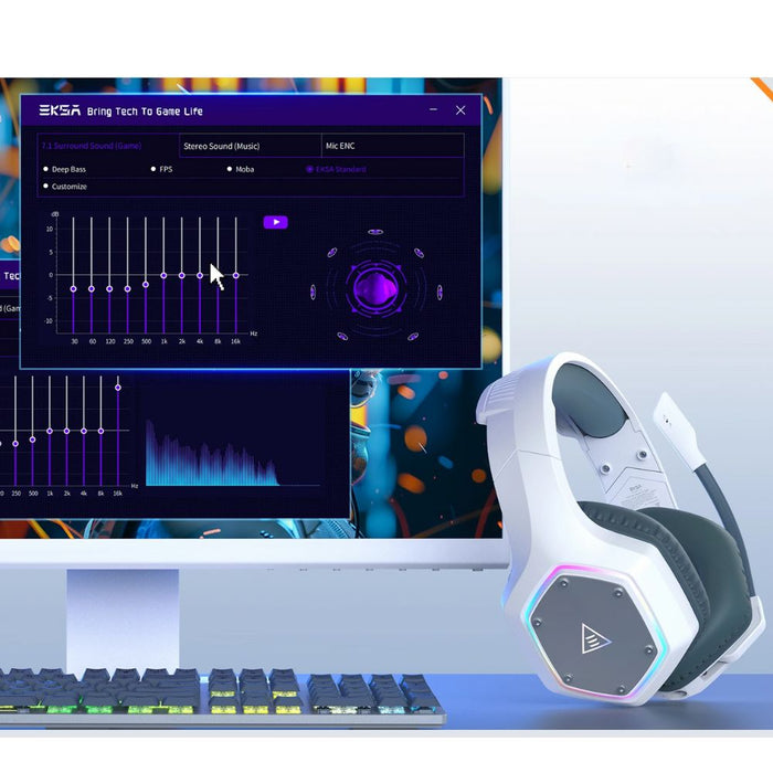 Der 2,4-GHz-Dongle, sein echter Trumpf — Kabelloses PS5-Headset Eksa – 7.1-Surround-Sound und ergonomischer Komfort
