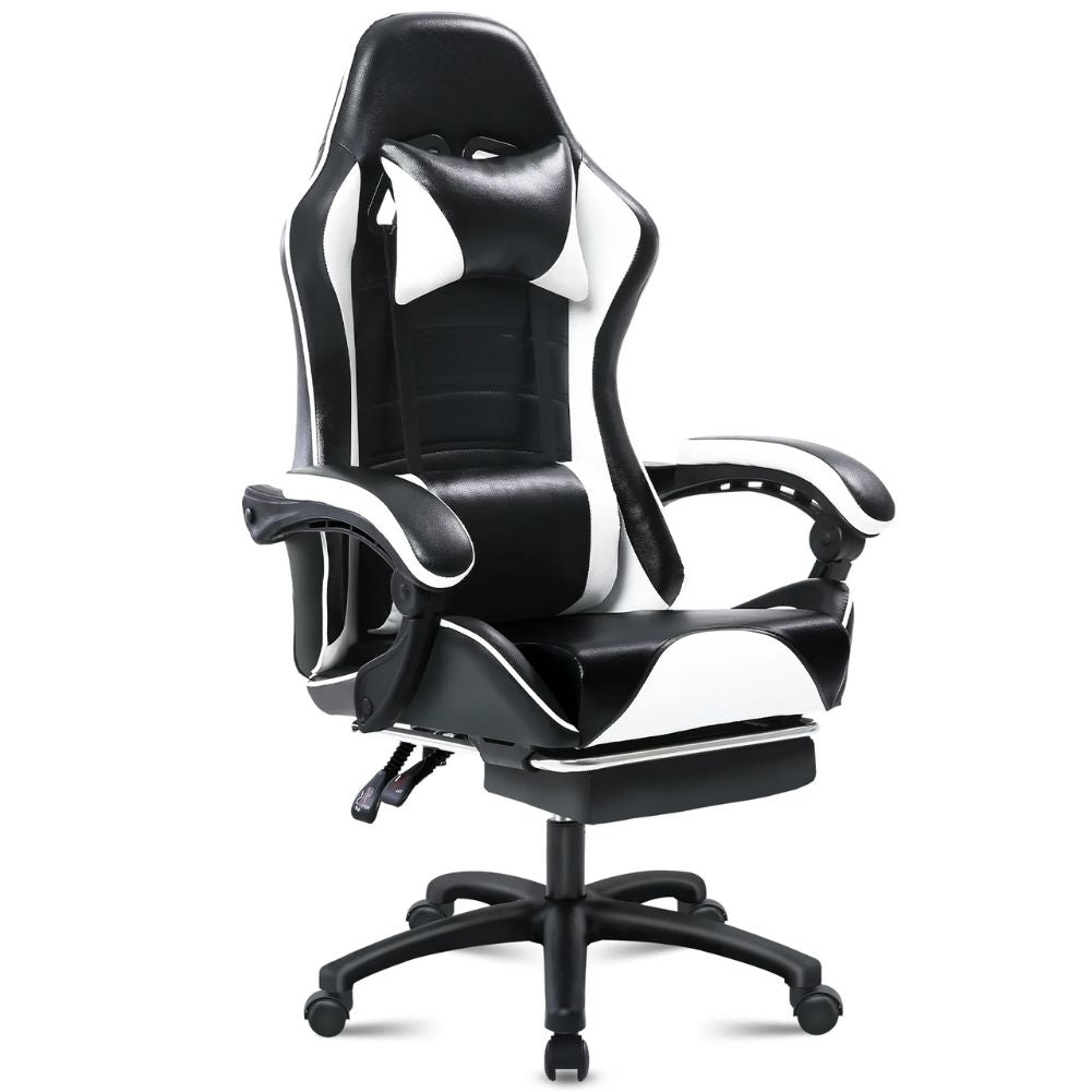 Chaise gamer blanc en PU Cuir 