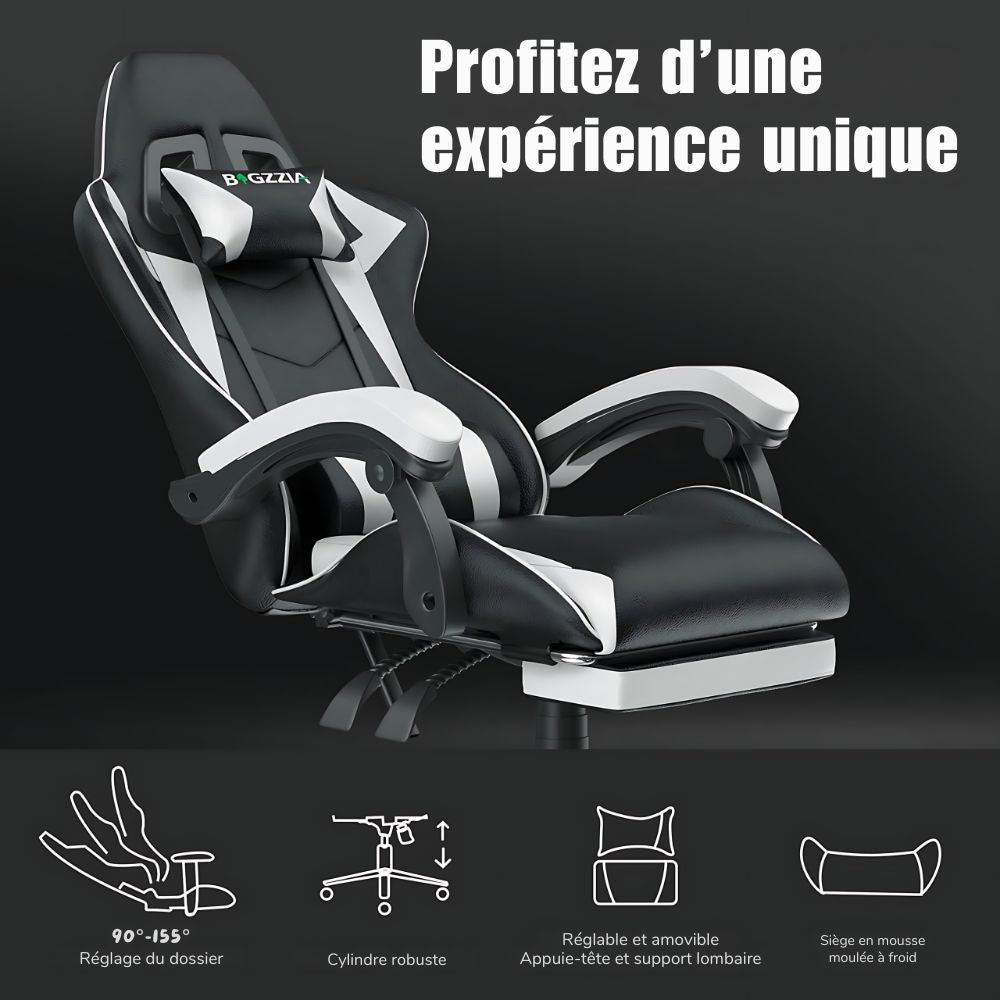 Chaise Gamer  avec mousse à mémoire de forme pour un confort ultime.