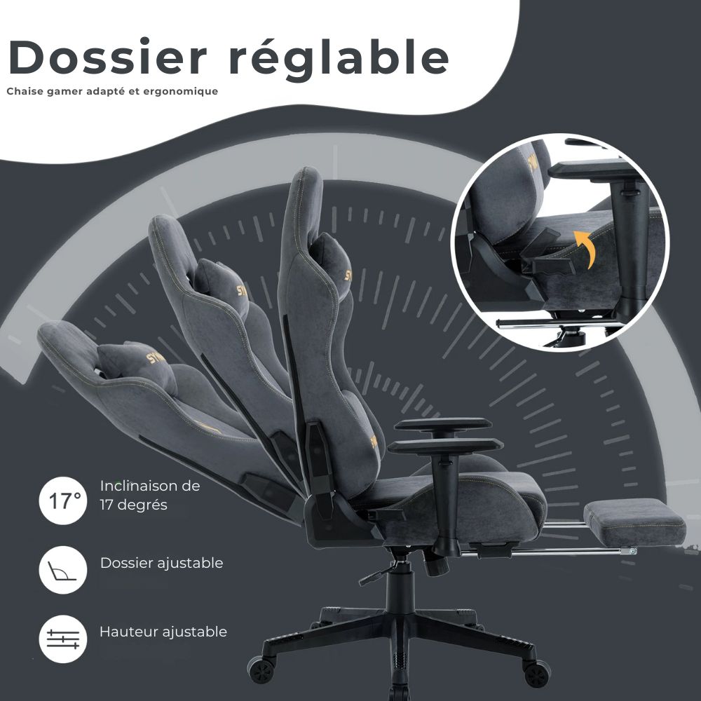 Chaise gamer symino fabriqué pour les joueurs d'exception