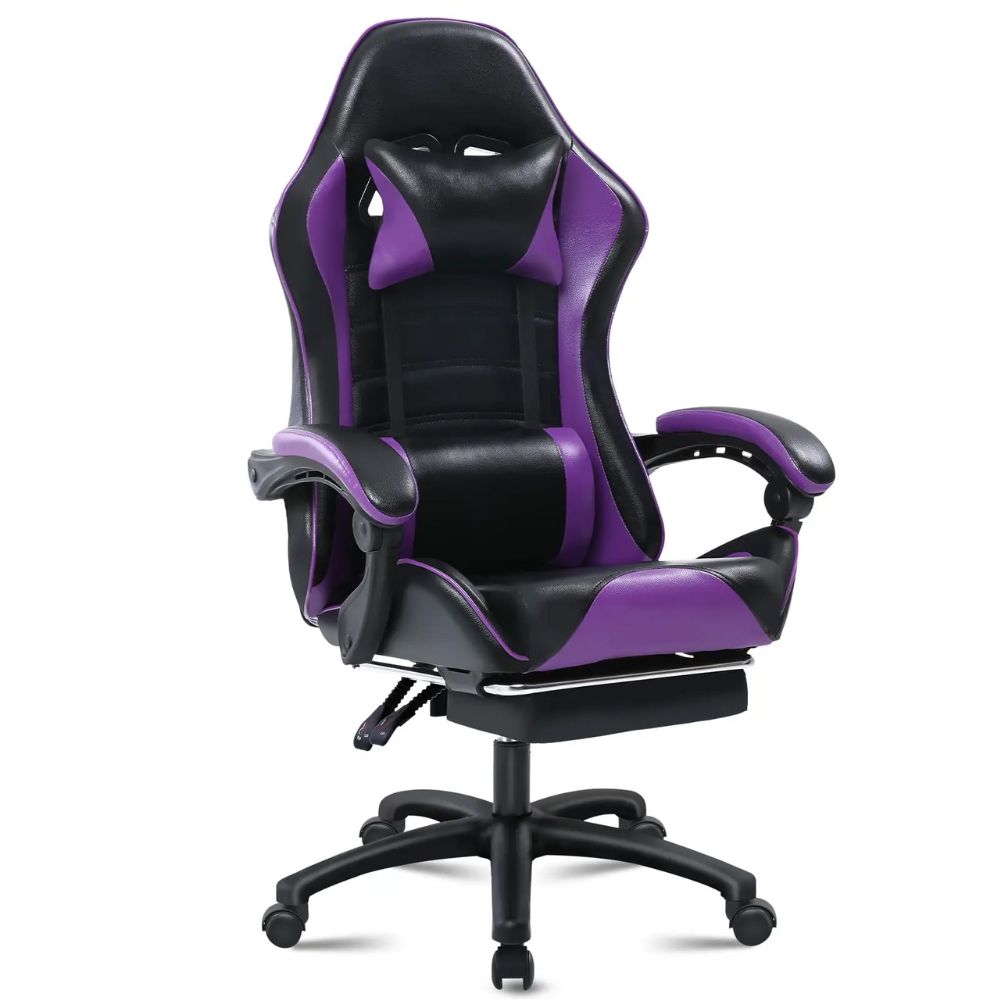 Chaise gamer violet en PU Cuir 