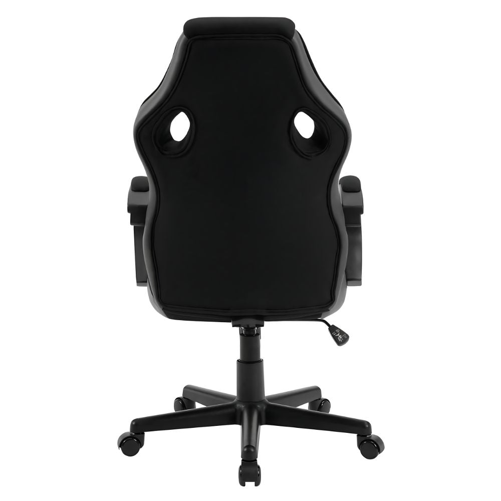 Vue de dos de la chaise gamer WOLTU gris, parfaite pour de longues sessions de jeu