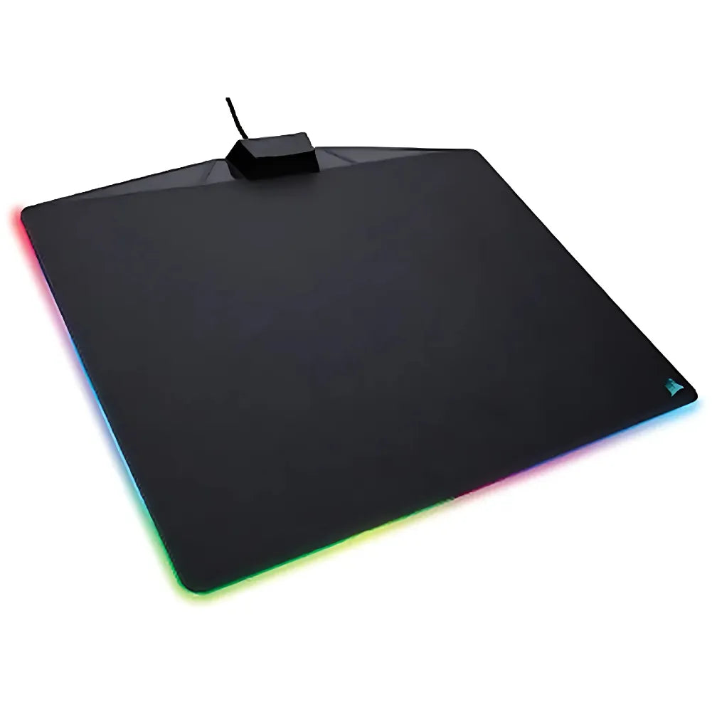 Corsair MM800 Polaris RGB gaming mouse pad with customizable lighting and non-slip base.