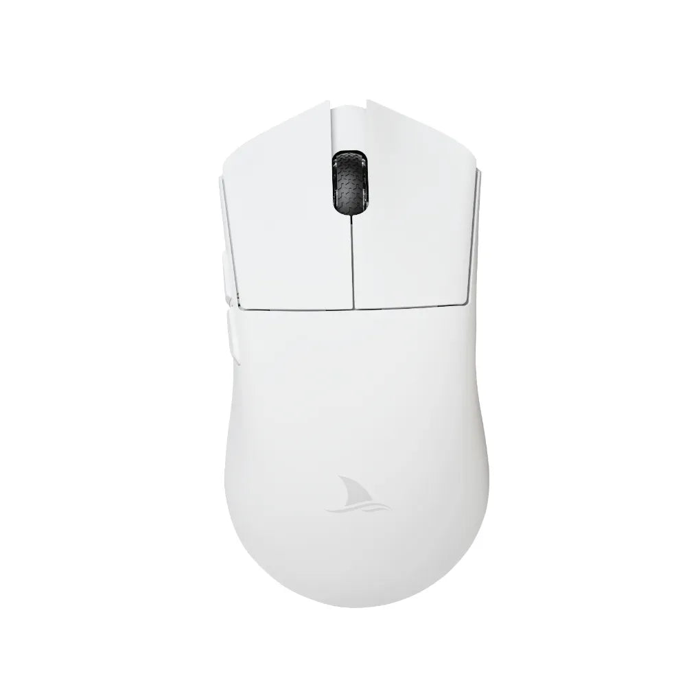 Vue avant de la souris Darmoshark M3 blanc
