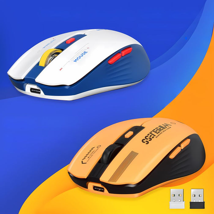 Why it exists: ambidextrous, and cheap — Wireless Gaming Mouse Racing Edition RGB, 6 Buttons
