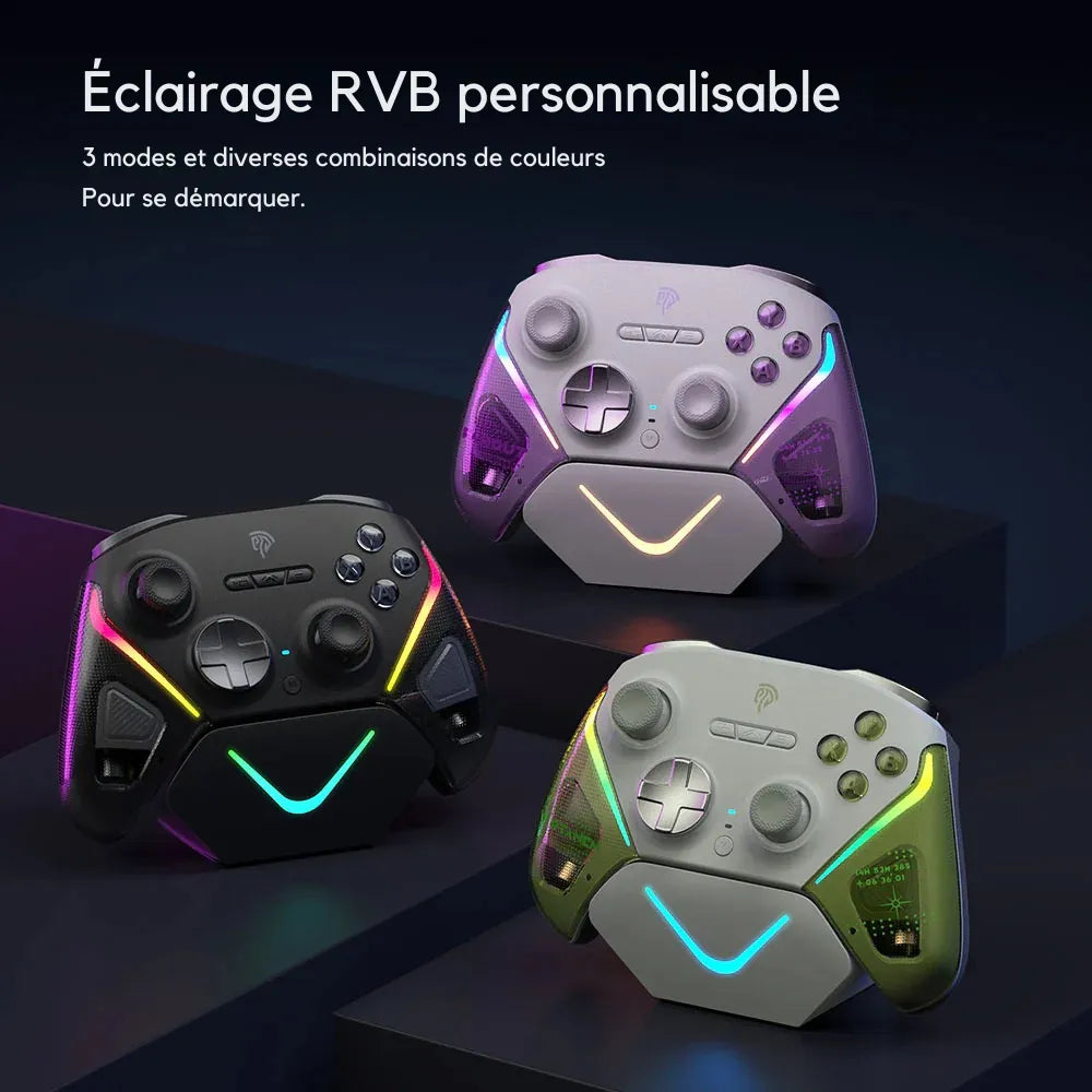 Manette EasySMX D10 Violet : TMR sticks, dock, 1000Hz