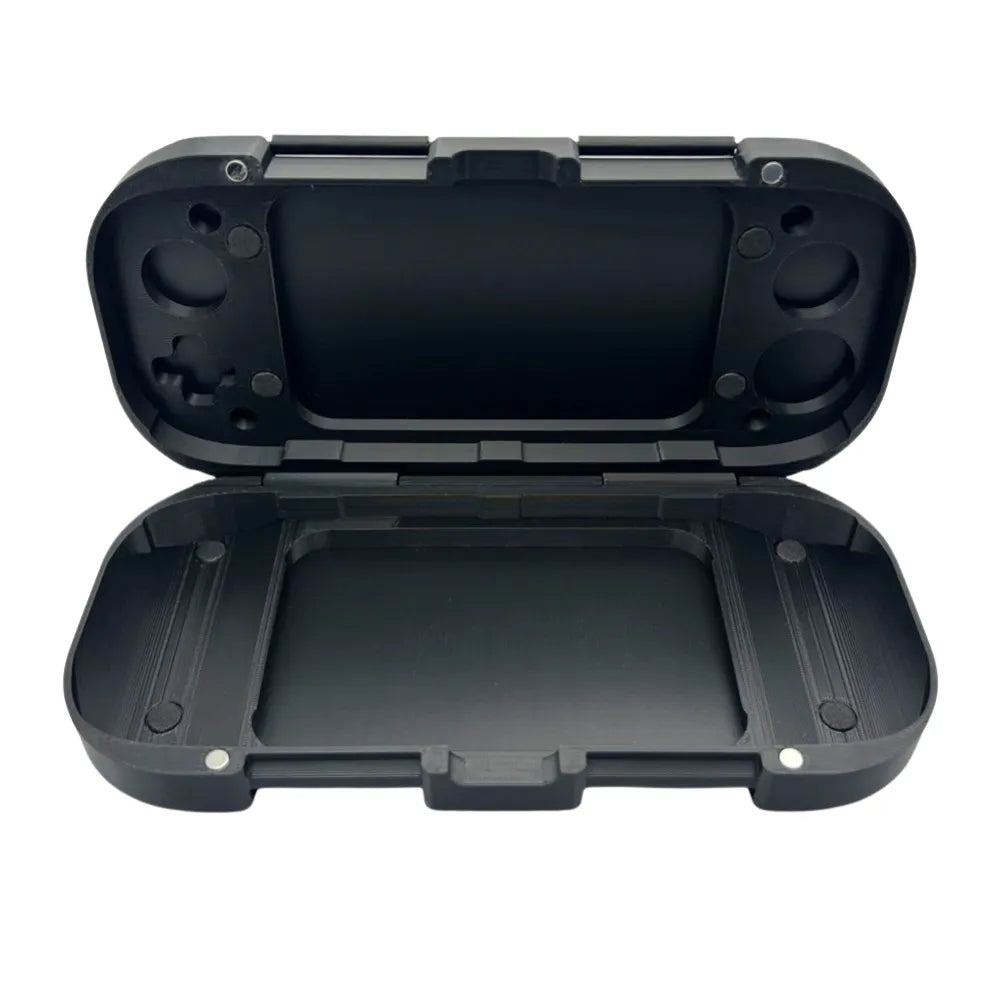 Étui de protection Retroid Pocket 5 ouvert, présentant l'intérieur moulé pour sécurité et organisation.