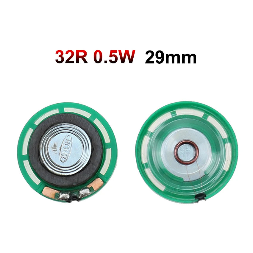 Haut-parleur rond de remplacement pour console rétro, vendu par lot de 2 — 32 Ω 0,5 W 29 mm