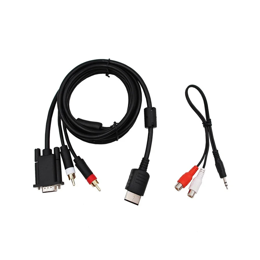 Câble VGA Dreamcast et câble jack 3,5 mm vers deux RCA