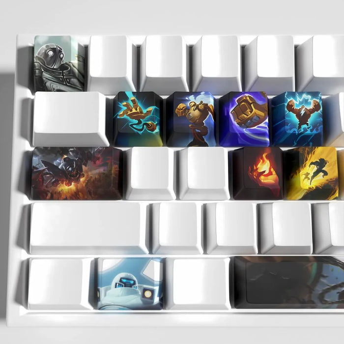 Der Dampfgolem, Kupfer und Nieten — Keycaps Blitzcrank League of Legends – Set mit 12 PBT-Tasten für mechanische Tastaturen